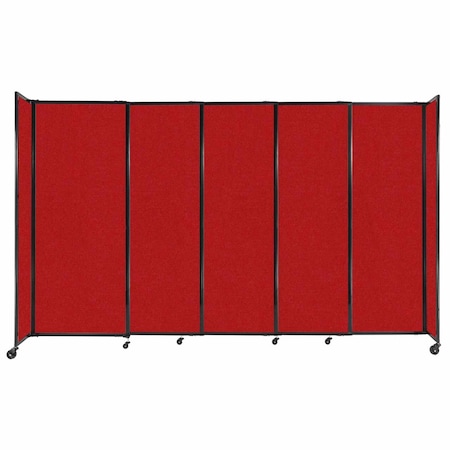 Versare StraightWall Sliding Portable Partition 11'3" x 6'10" Red Fabric 1482527
